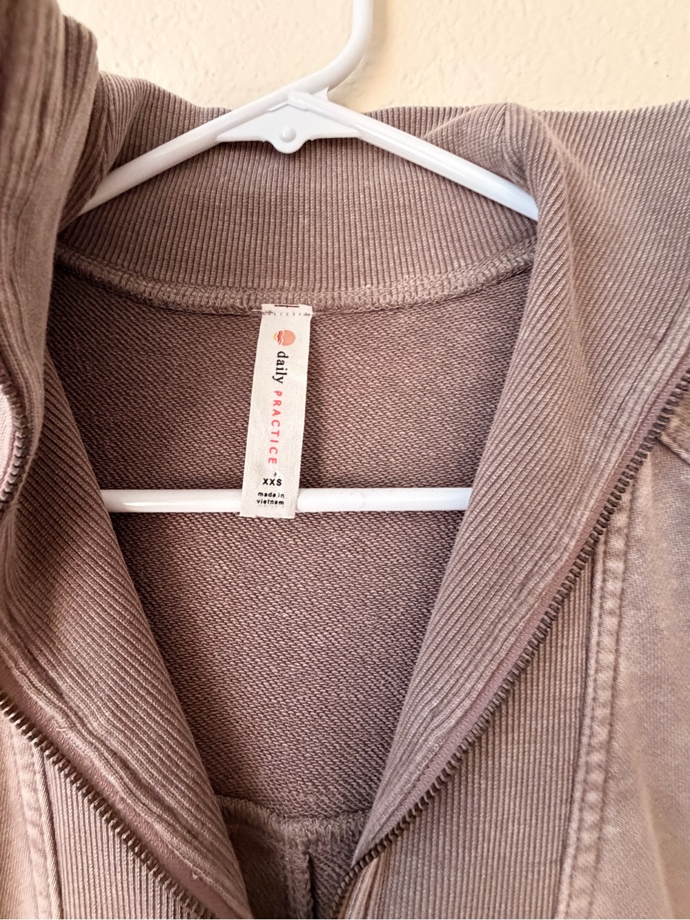 Daily Practice by Anthropologie Meru Zip-Front Mini Dress size XXS - Taupe - Picture 2 of 6